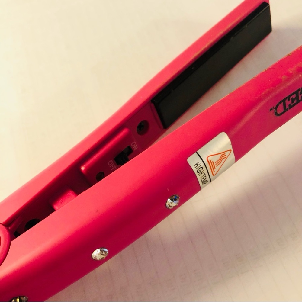 Mini Hot Pink Flat iron Hair Straightener Travel Size - Picture 2 of 4